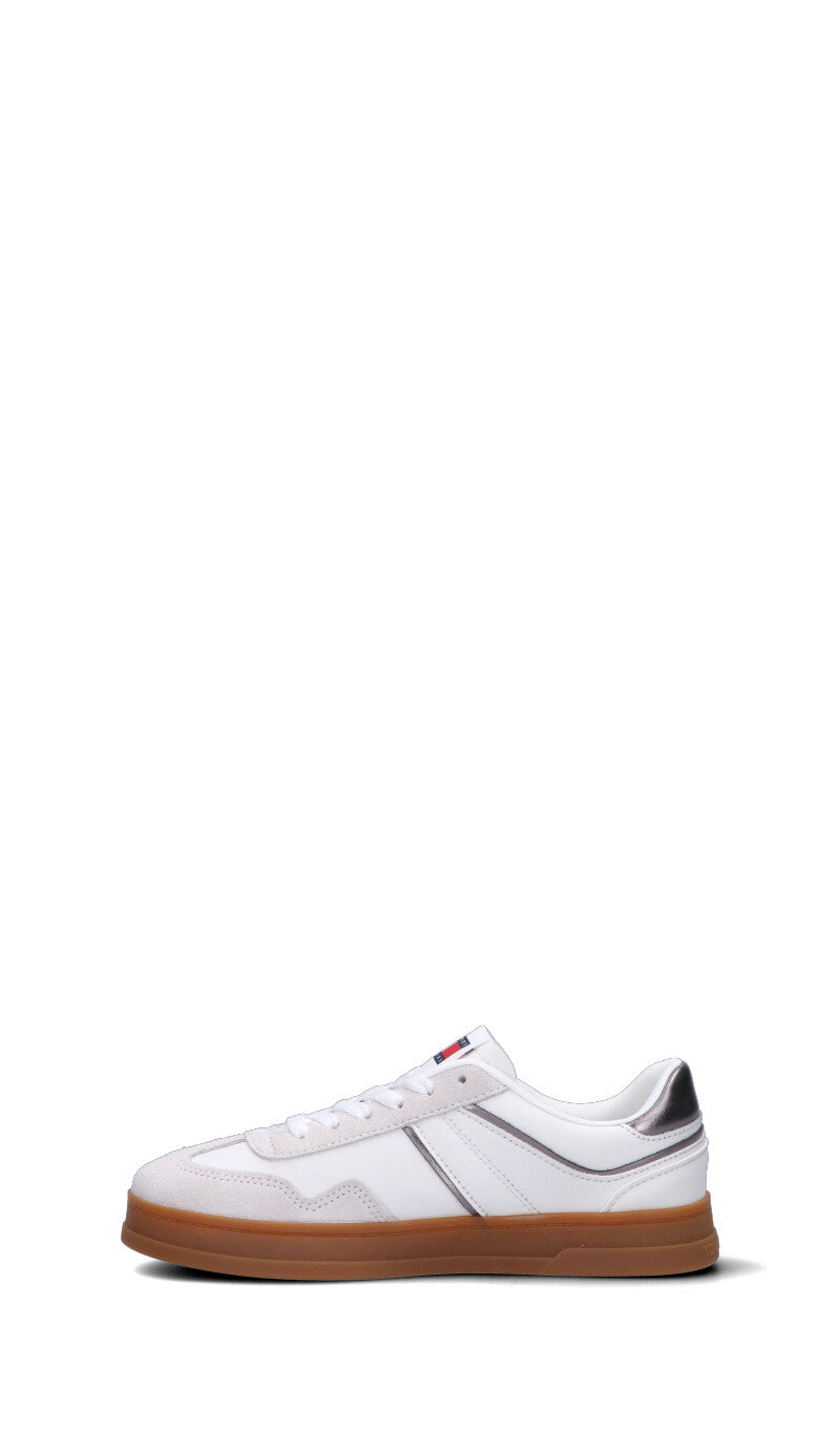 TOMMY HILFIGER JEANS Sneaker donna bianca in pelle