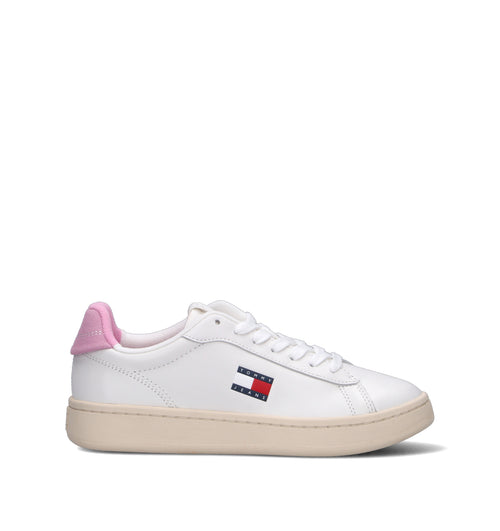 TOMMY HILFIGER JEANS Sneaker donna bianca/rosa in pelle