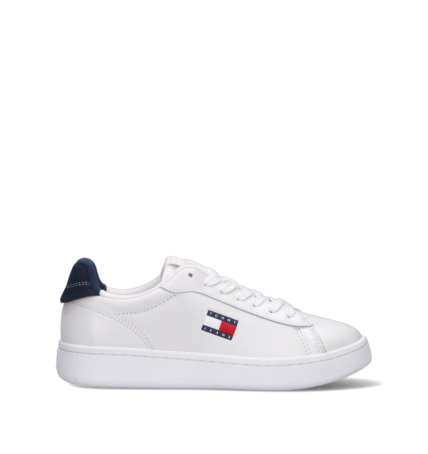 TOMMY HILFIGER JEANS Sneaker donna bianca/blu in pelle