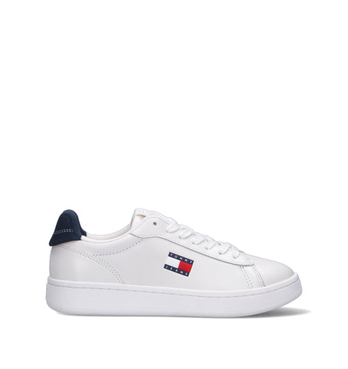 TOMMY HILFIGER JEANS Sneaker donna bianca/blu in pelle