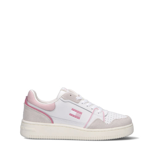 TOMMY HILFIGER JEANS Sneaker donna bianca/rosa in pelle