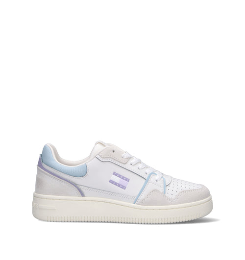 TOMMY HILFIGER JEANS Sneaker donna bianca in pelle