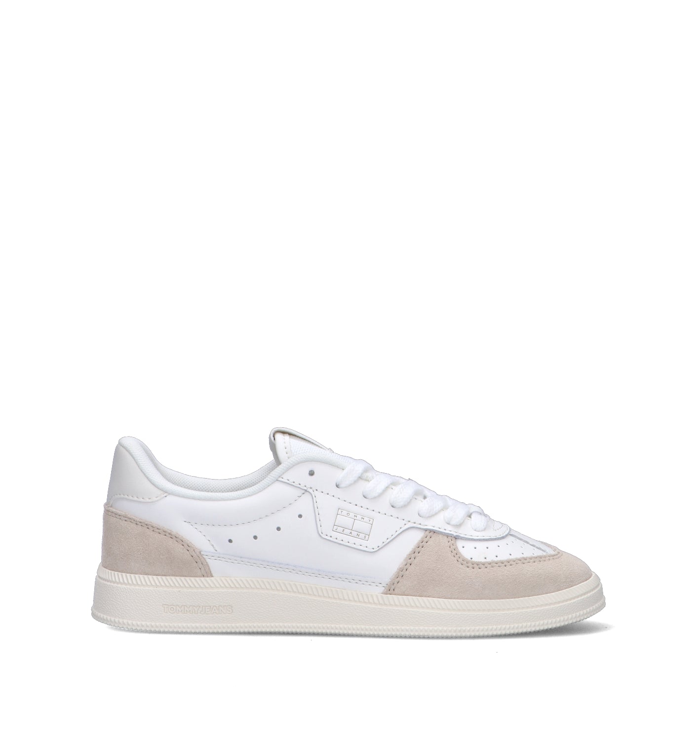 TOMMY HILFIGER JEANS Sneaker donna bianca in pelle