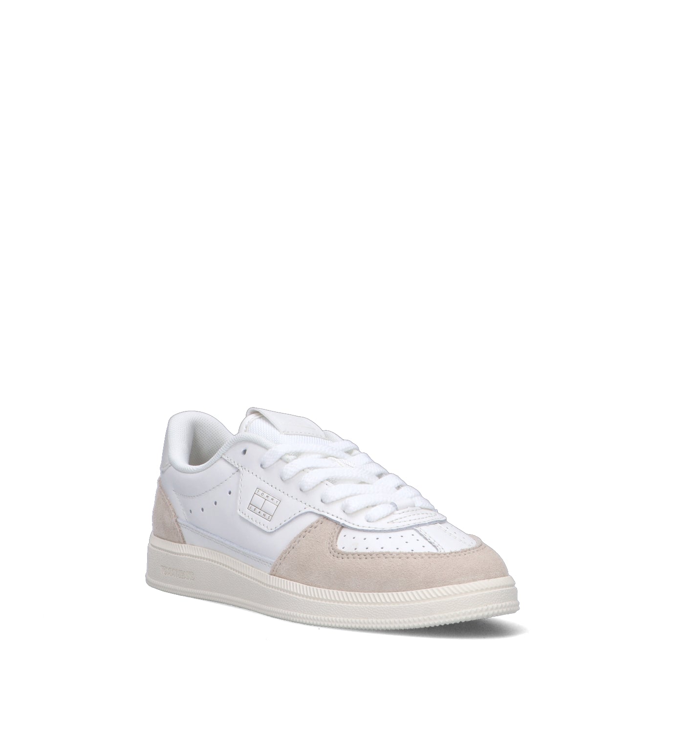 TOMMY HILFIGER JEANS Sneaker donna bianca in pelle