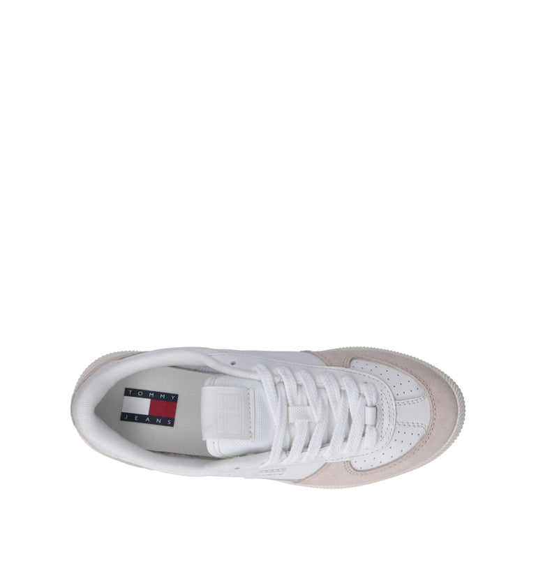 TOMMY HILFIGER JEANS Sneaker donna bianca in pelle