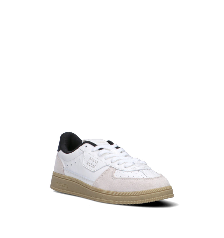 TOMMY HILFIGER JEANS Sneaker donna bianca in pelle