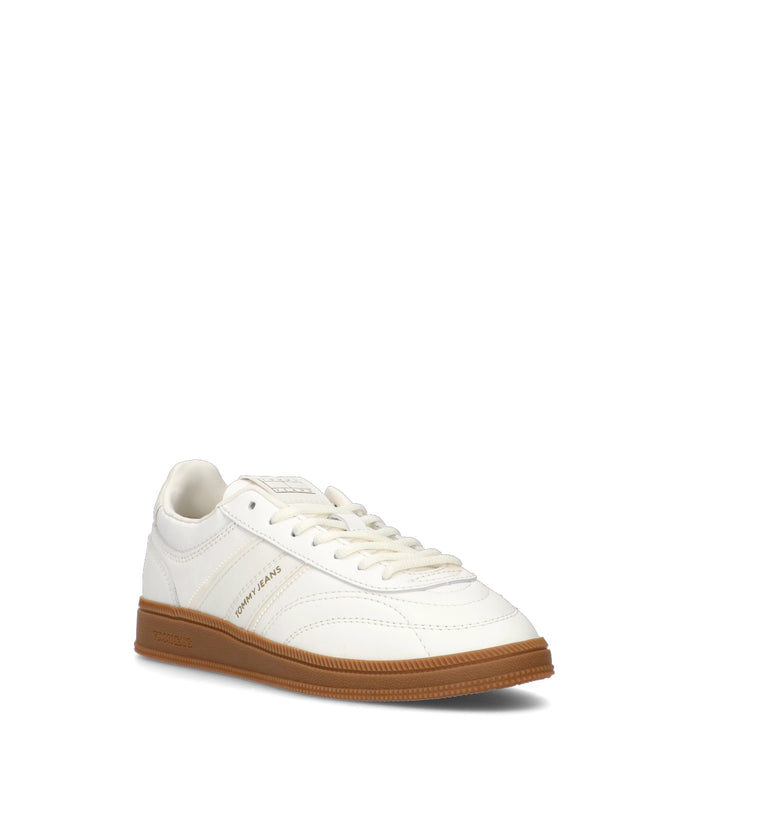 TOMMY HILFIGER JEANS Sneaker donna bianca in pelle