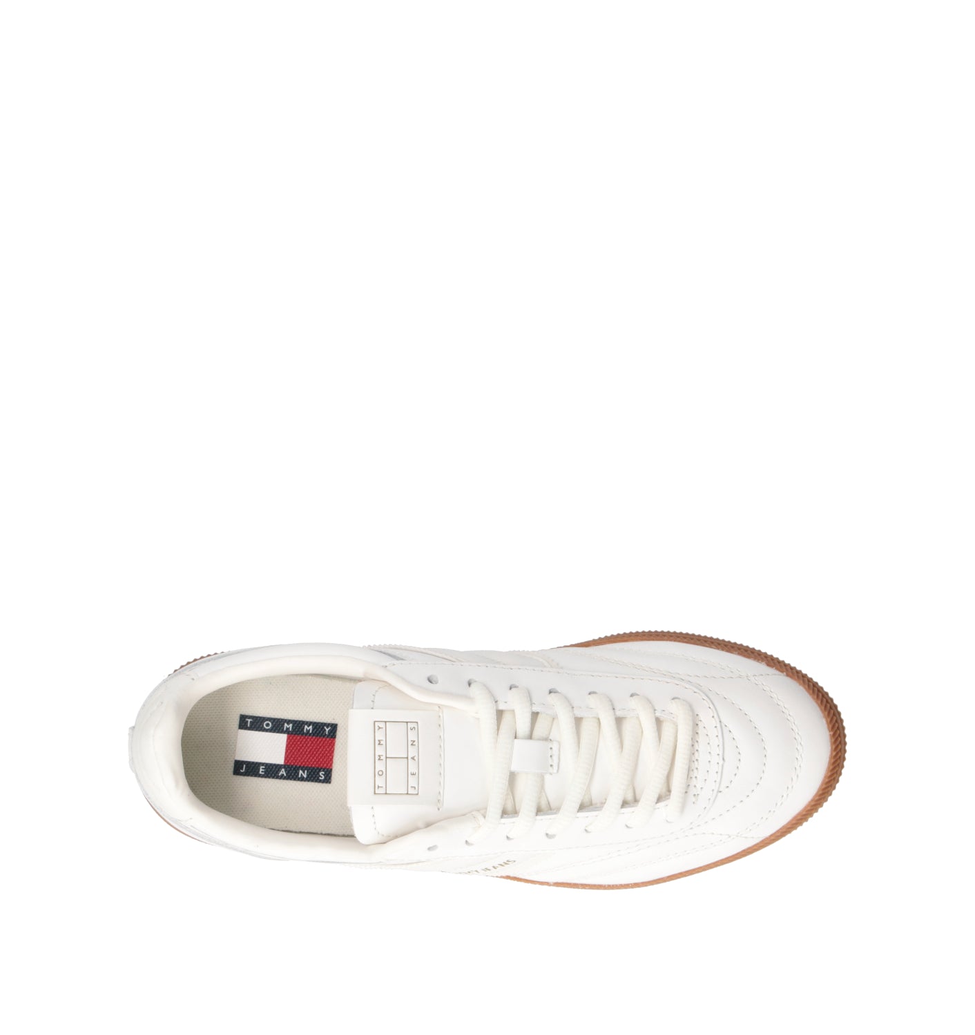 TOMMY HILFIGER JEANS Sneaker donna bianca in pelle