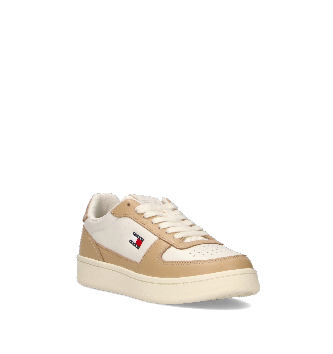 TOMMY HILFIGER JEANS Sneaker donna bianca/beige in pelle