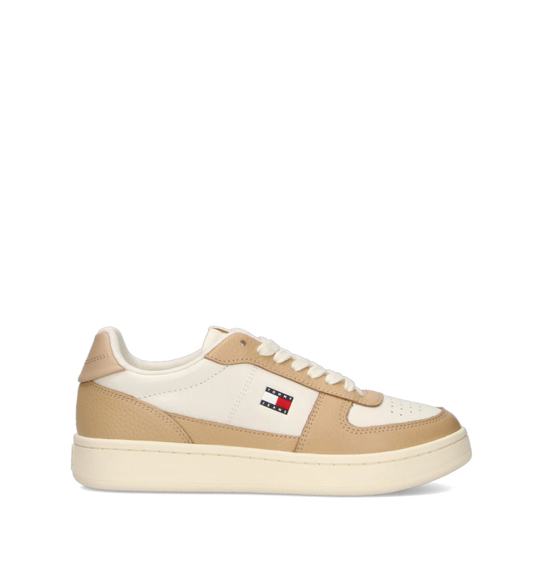 TOMMY HILFIGER JEANS Sneaker donna bianca/beige in pelle
