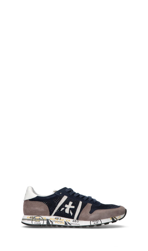 PREMIATA Sneaker uomo grigia/blu in suede