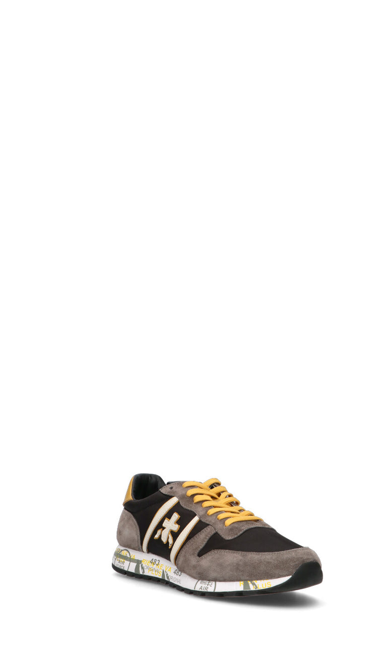 PREMIATA Sneaker uomo grigia/gialla in pelle