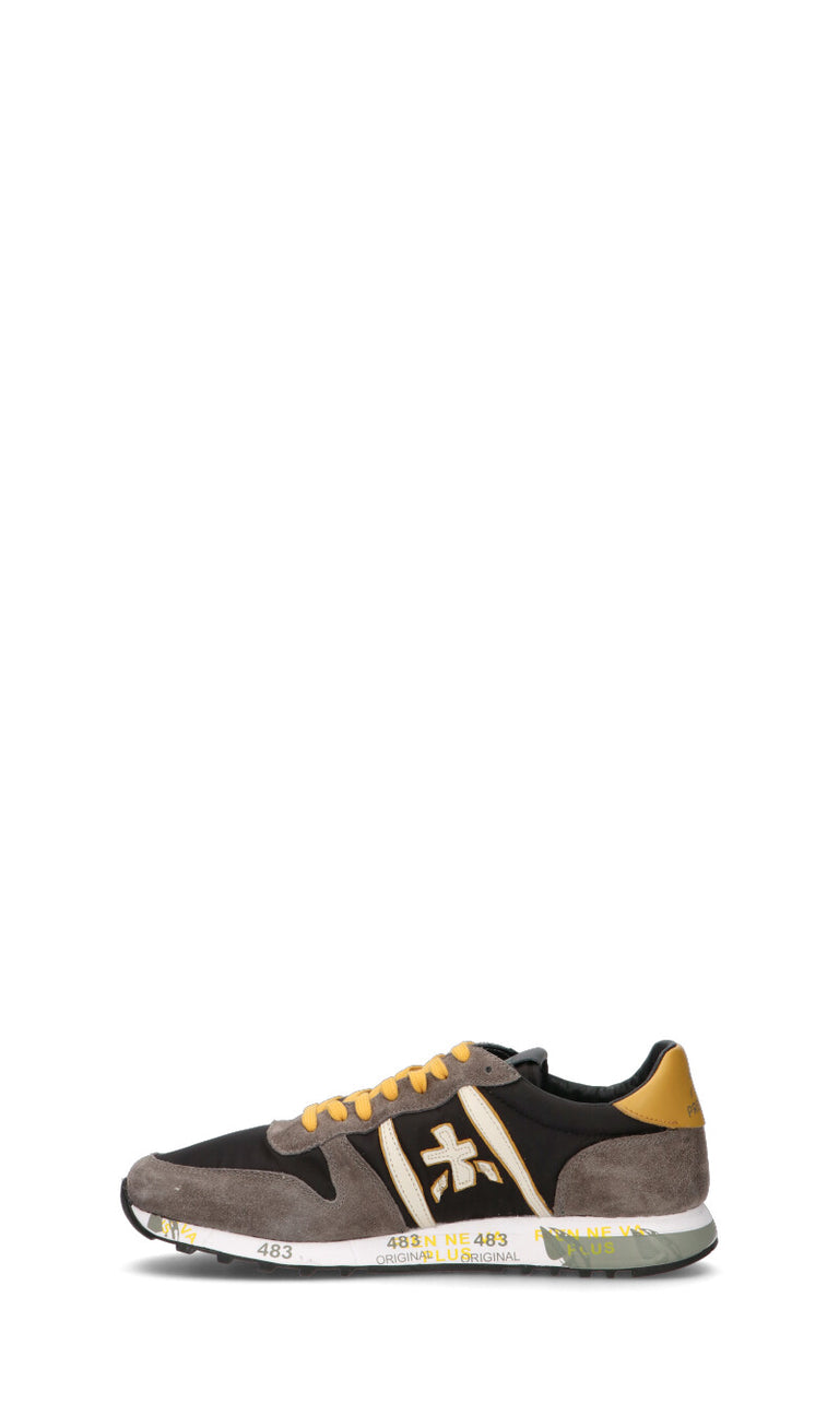 PREMIATA Sneaker uomo grigia/gialla in pelle