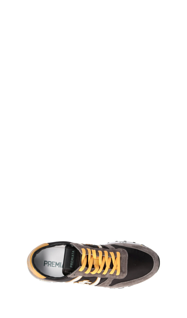 PREMIATA Sneaker uomo grigia/gialla in pelle