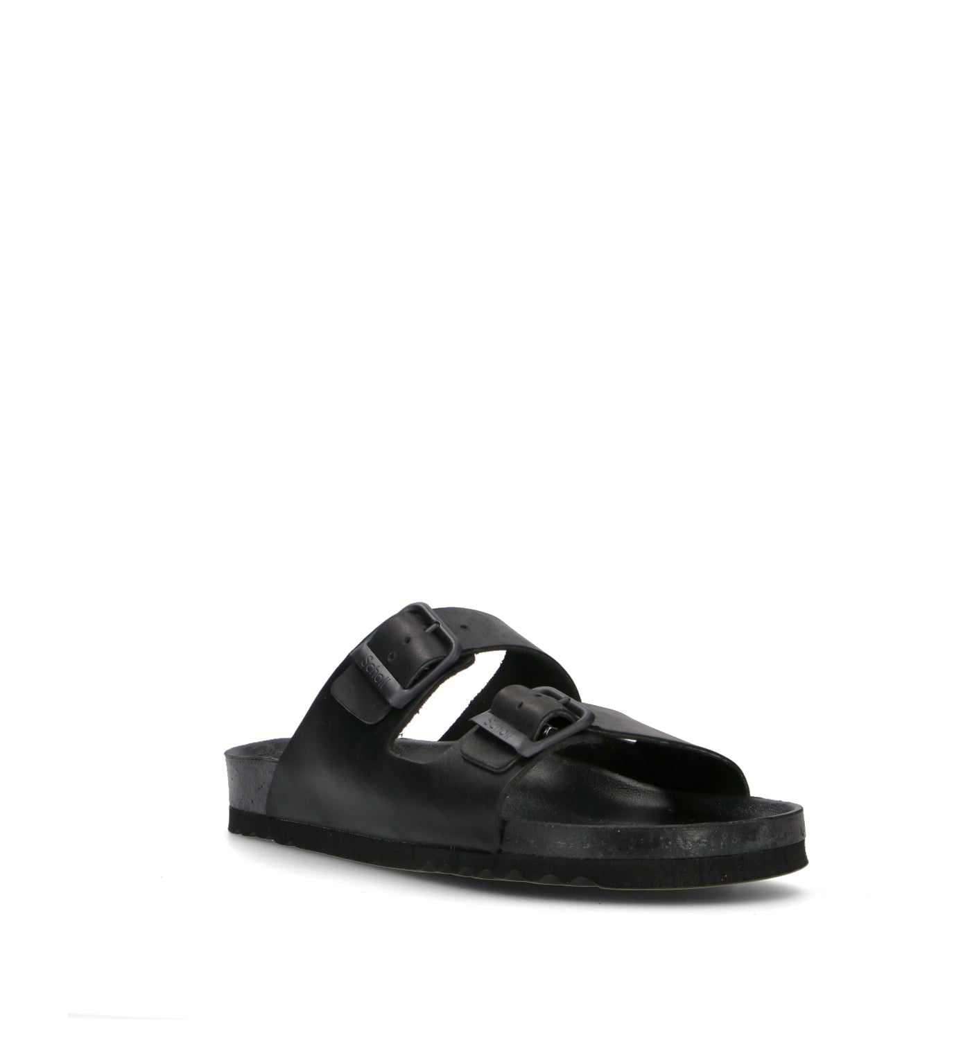 SCHOLL Ciabatta uomo nero in pelle