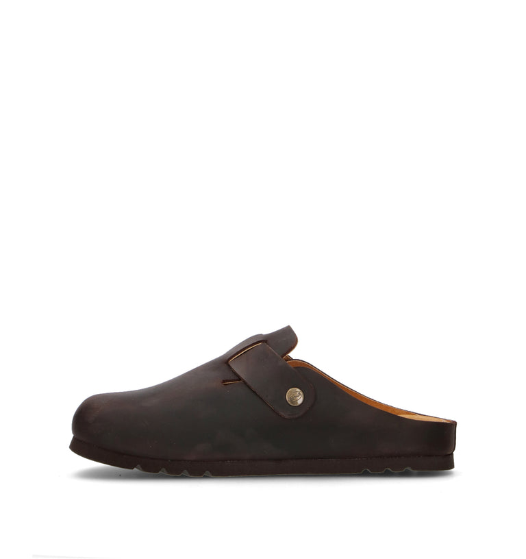SCHOLL Sabot uomo marrone scuro in pelle