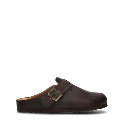 SCHOLL Sabot uomo marrone scuro in pelle