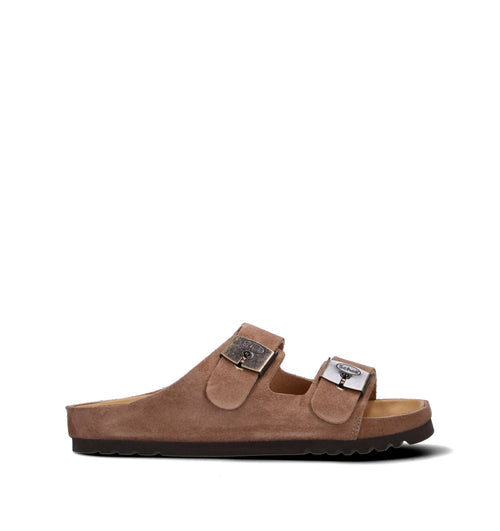 SCHOLL Ciabatta uomo taupe in suede