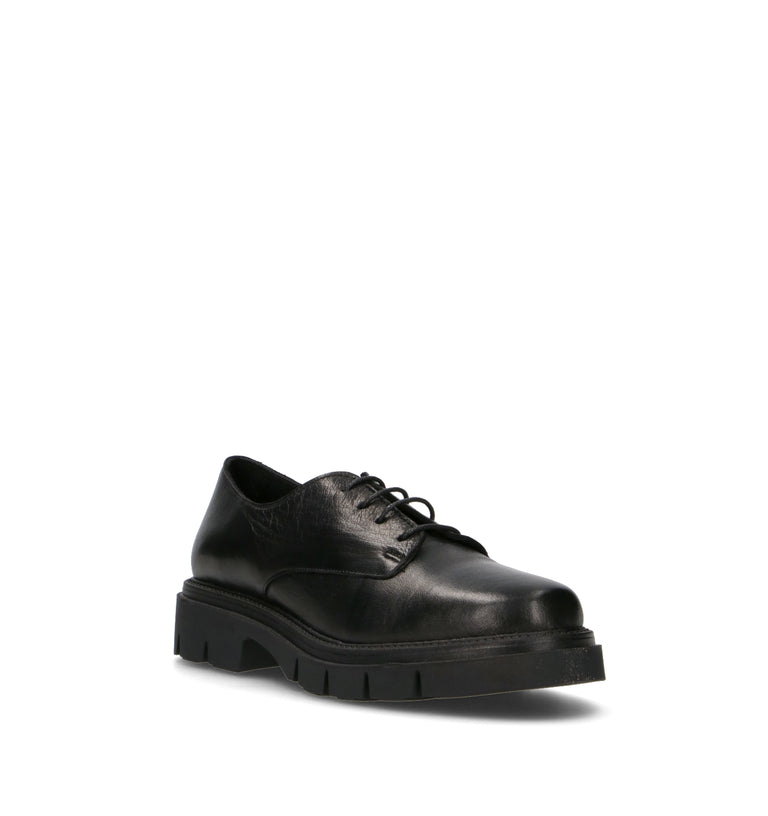 BUENO Stringata donna nera in pelle