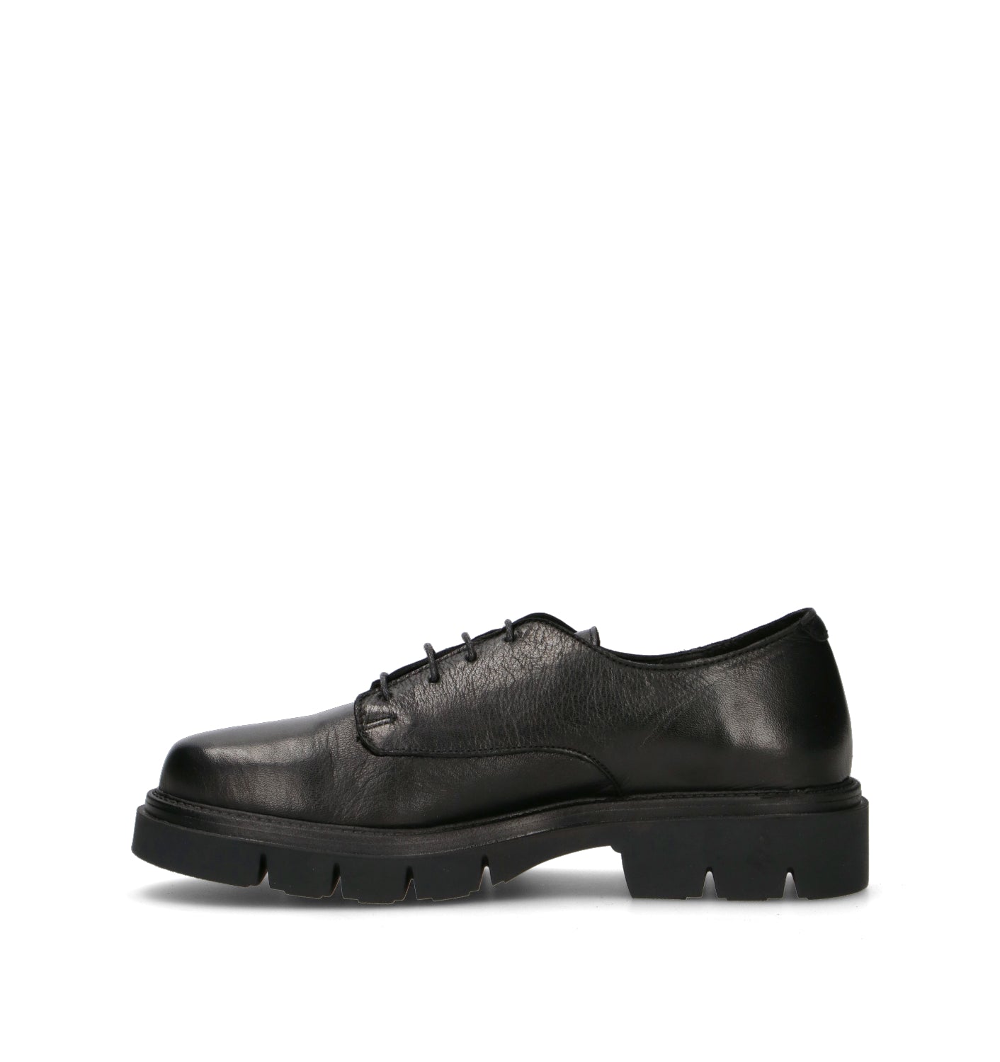 BUENO Stringata donna nera in pelle