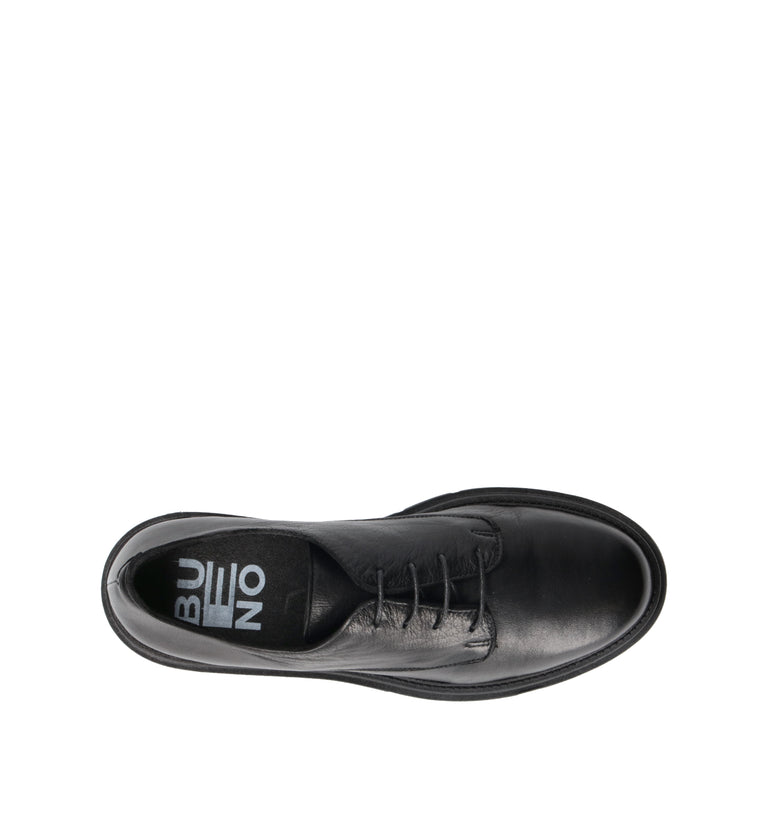 BUENO Stringata donna nera in pelle