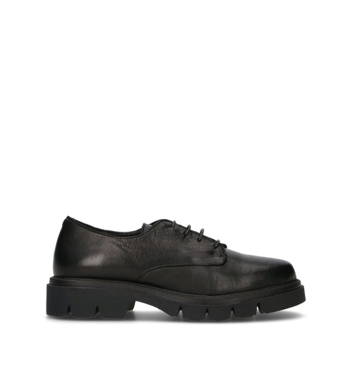 BUENO Stringata donna nera in pelle