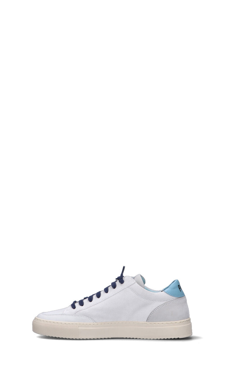 P448 Sneaker uomo bianca/azzurra in pelle