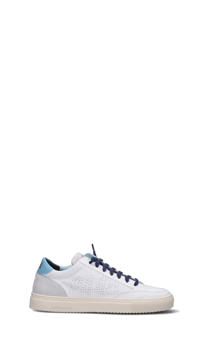 P448 Sneaker uomo bianca azzurra in pelle Quellogiusto