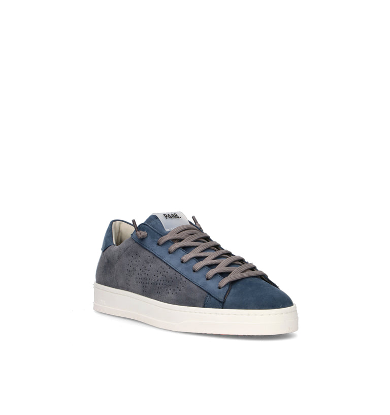 P448 Sneaker uomo blu in suede