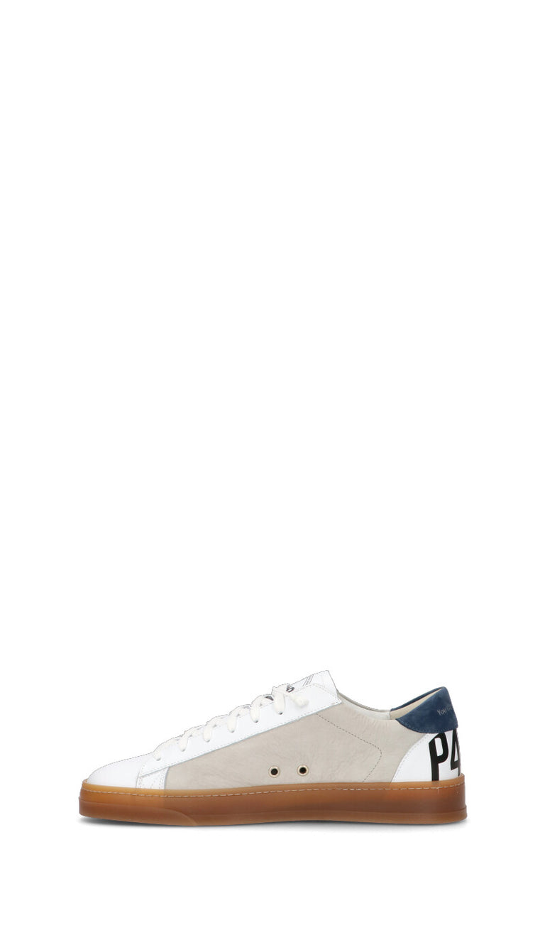 P448 Sneaker uomo bianca/blu in pelle