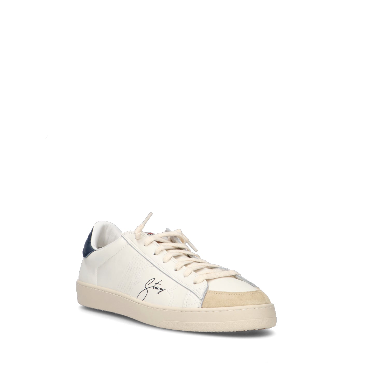 STACY Sneaker uomo bianca/blu in pelle