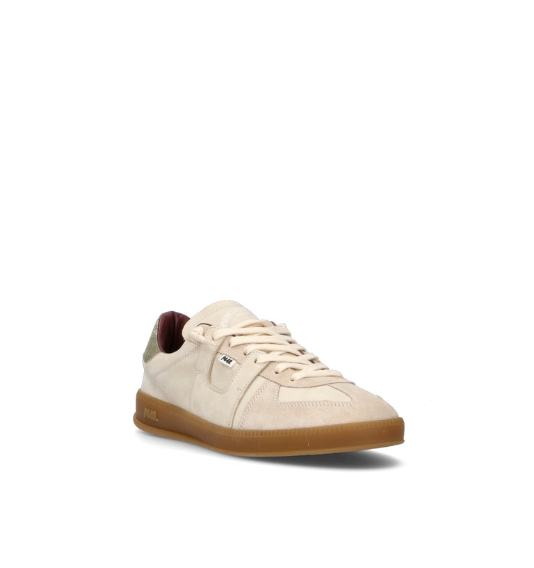 P448 Sneaker uomo panna in pelle