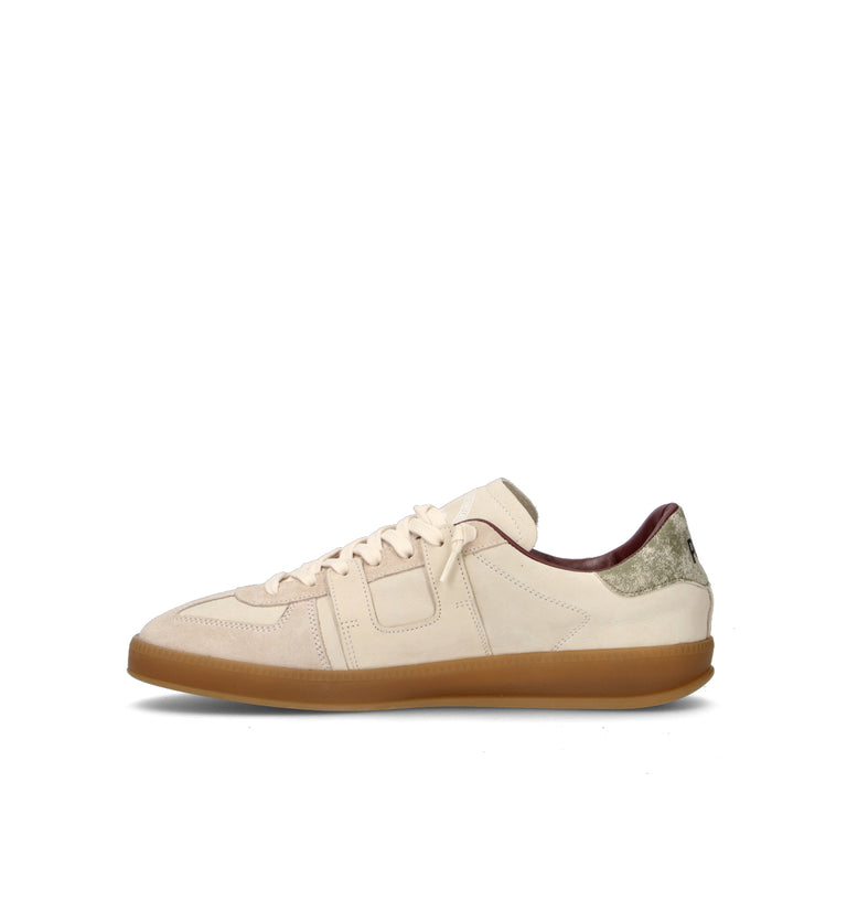 P448 Sneaker uomo panna in pelle