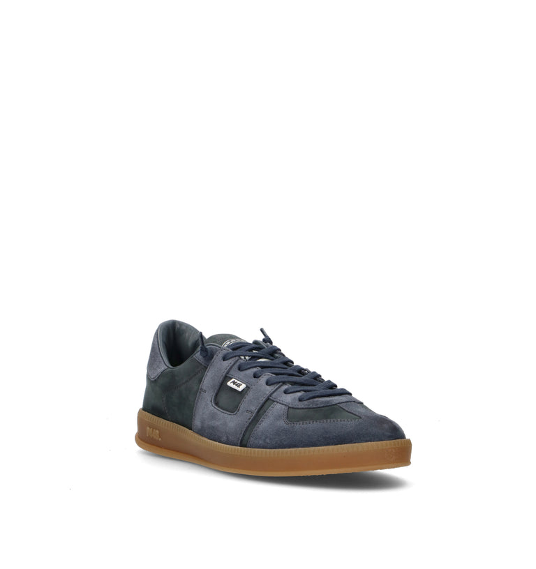 P448 Sneaker uomo blu in nabuk