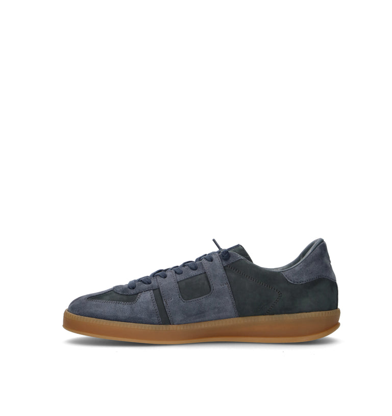 P448 Sneaker uomo blu in nabuk