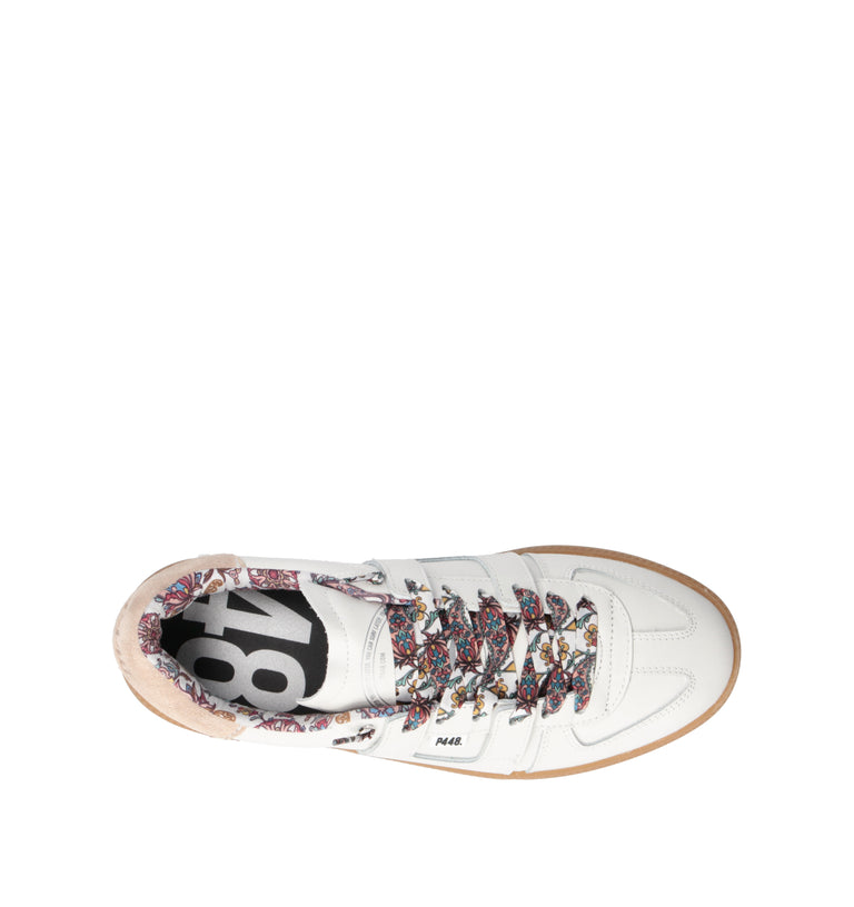 P448 Sneaker donna bianca in pelle