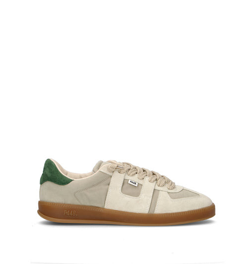 P448 Sneaker uomo beige/verde