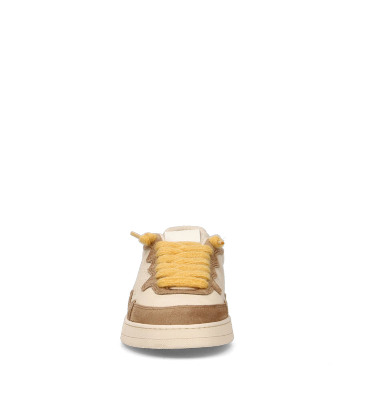 P448 Sneaker donna panna/gialla in nabuk