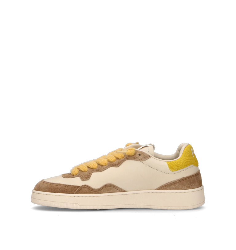 P448 Sneaker donna panna/gialla in nabuk