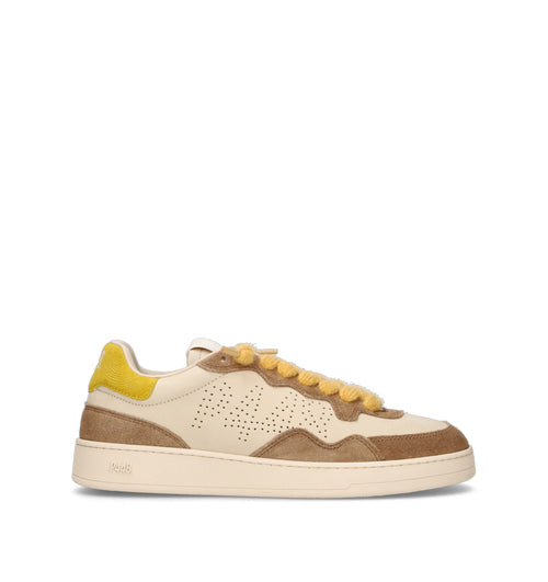 P448 Sneaker donna panna/gialla in nabuk