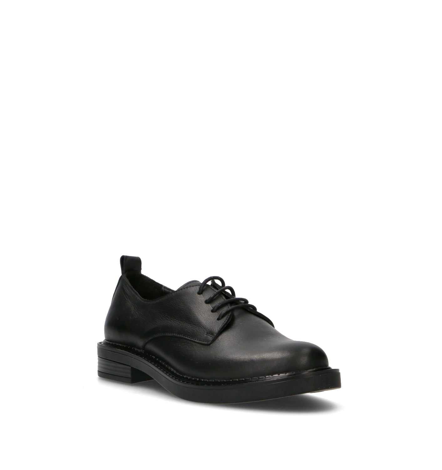 BUENO Stringata donna nera in pelle