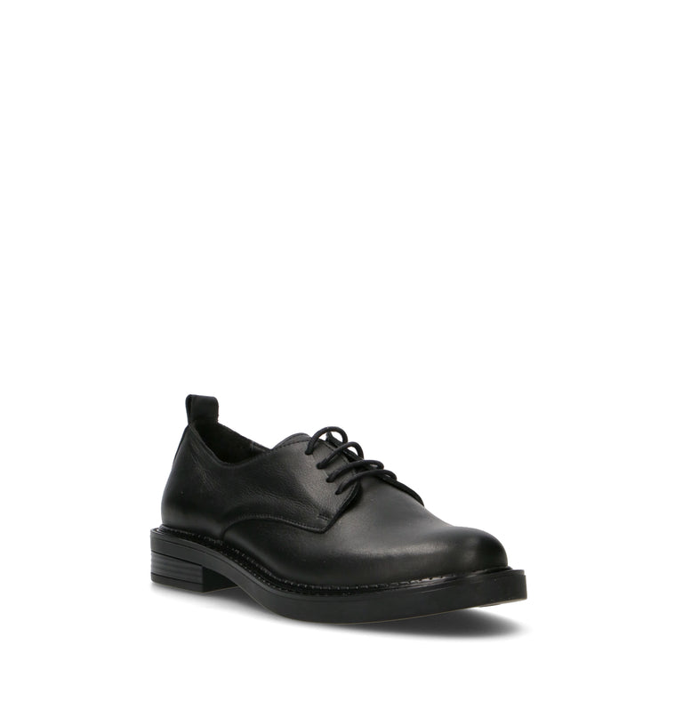 BUENO Stringata donna nera in pelle