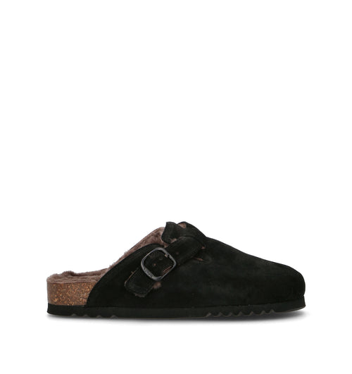 SCHOLL Sabot donna nero in suede