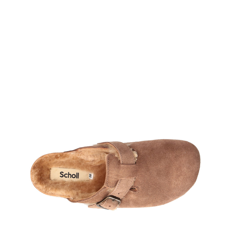 SCHOLL Sabot donna marrone in suede