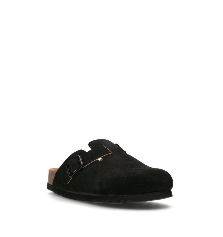SCHOLL Sabot donna nero in suede