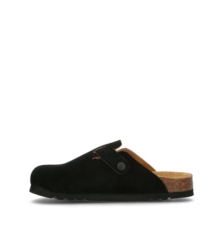 SCHOLL Sabot donna nero in suede