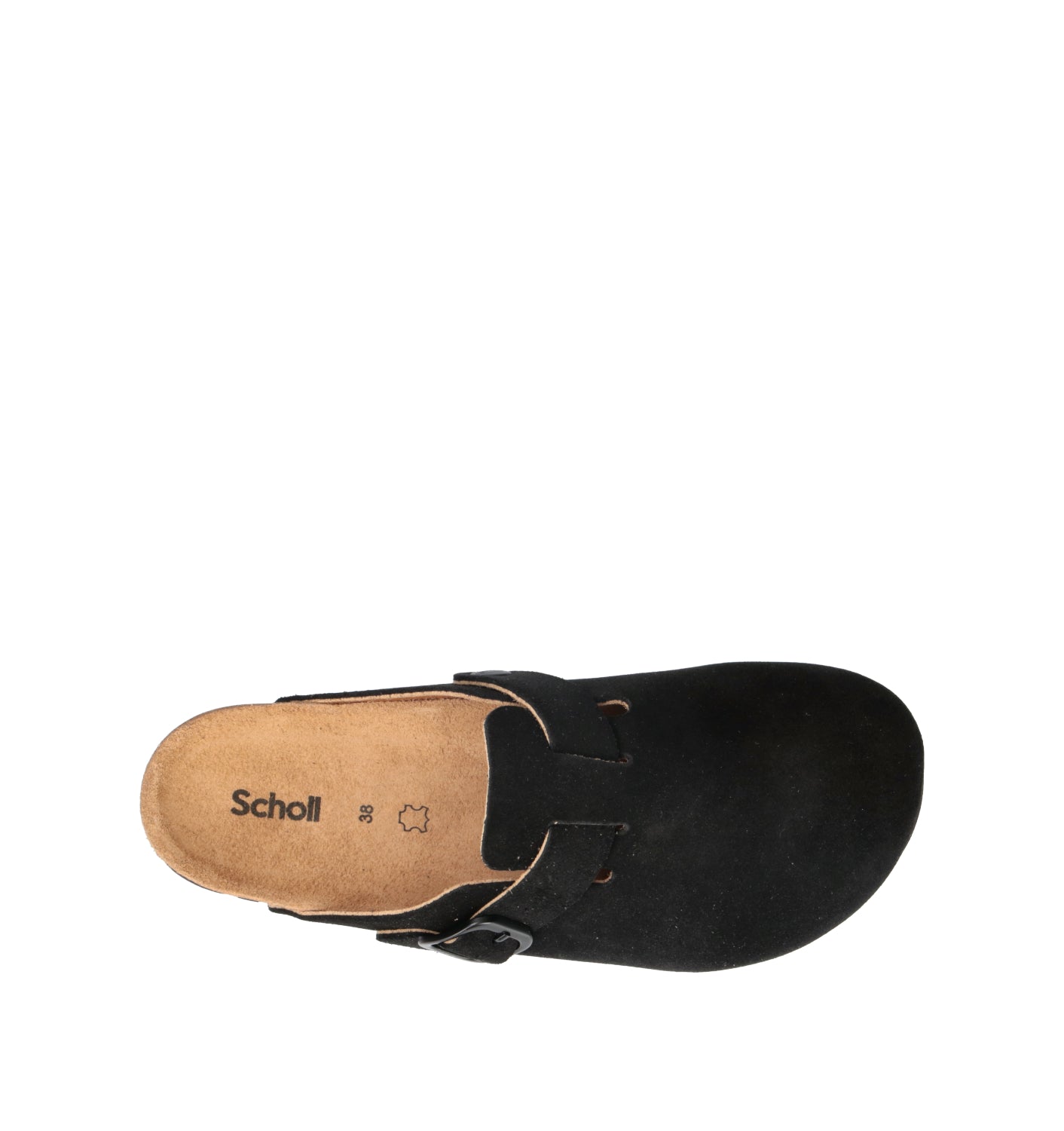 SCHOLL Sabot donna nero in suede