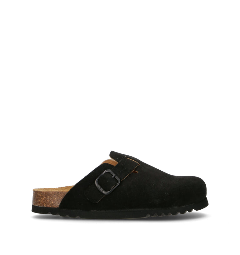 SCHOLL Sabot donna nero in suede