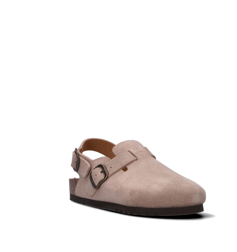 SCHOLL Zoccolo donna beige in suede