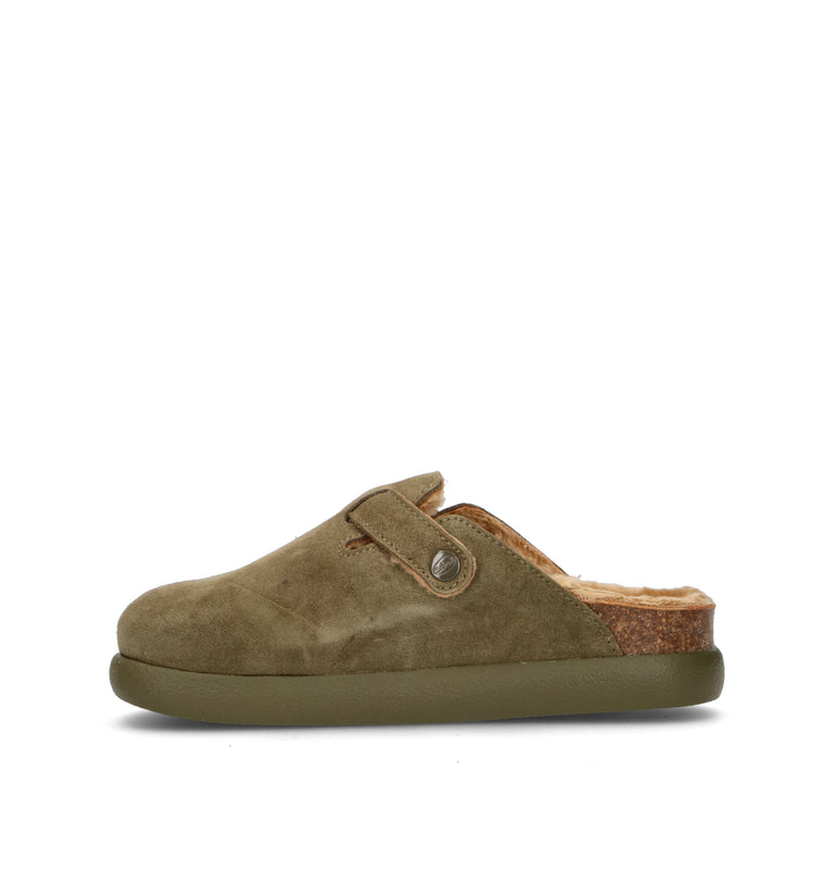 SCHOLL Sabot donna oliva in suede
